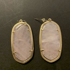 Kendra Scott Danielle earrings - Rose quartz with gold accents